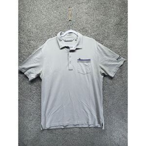 Travis Mathew Mens Polo Shirt Golf X-Large Off-White Pima Cotton Blend Brickyard